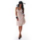 Beige Nude Summer Sheer Overlay Halter Sun Dress
