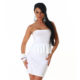White Peplum Strapless Mini  / Club Dress