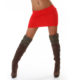 Stretch Ribbed Coral Orange Mini Exotic Club Skirt