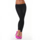 Soft Black Ribbed Stretch Fashion Leggings