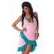Baby Pink & Sea Green Summer Halter Wrap Exotic Salsa Halter Sun Dress