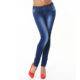 Medium Blue Stonewash Skinny Vintage Fashion Denim Stretch Skinny Jeans Pants with Rhinestone Accents & Vintage Retro Bow Accents