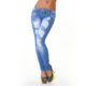 Light Blue Stonewash Skinny Ripped Destroyed Destressed Rocker Fashion Denim Jeans with Belt