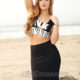 MEDIUM - Black & Zebra Print 2 Piece Midi Bandage Dress - LAST ONE