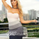 SMALL - Nude To Grey Gradient Ombre Strapless Mini Bandage Dress