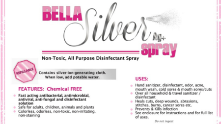 Bella Silver Non-Toxic, All Purpose Disinfectant Silver Ion Spray