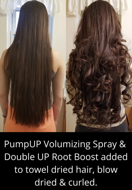 Pump Up & Double UP Results with work up hair spray